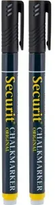 Меловой маркер Securit BL-SMA100-V2-BL чёрный, наконечник 1–2 мм, 2 шт.