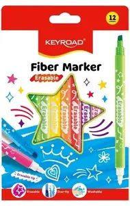 Fiber markers Keyroad KEYROAD KR973351, erasable, set of 12 mixed colors