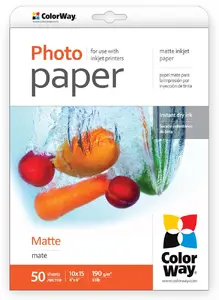 Matte photo paper ColorWay 10×15 cm 190 g/m² 50 sheets