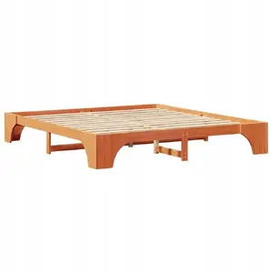 Каркас кровати VidaXL Lumarko 180x200 см, цельная сосна, вощеный коричневый