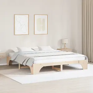 Каркас кровати VidaXL Lumarko 180x200 см, массив сосны, модель 872935