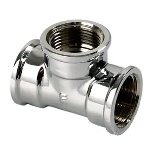 Тройник FERRO T02C хромированный 1/2" — сантехнический соединитель с 1/2" резьбой