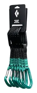Aizslēdzami karabīnes Black Diamond HotForge Hybrid Quickpack — D-veida alumīnijs, Keylock vārti, 6 gab., 594 g