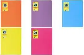 Display book Pagna School A4 with 20 pockets, assorted, durable PP cover, welded sleeves