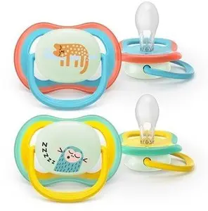 Pacifier Avent SCF376/32 Air Night 6–18 months, orthodontic silicone, glow-in-the-dark