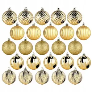 Vilde Christmas Baubles set VILDE Gold 6 cm, 25 pcs, shatterproof, glitter and matte