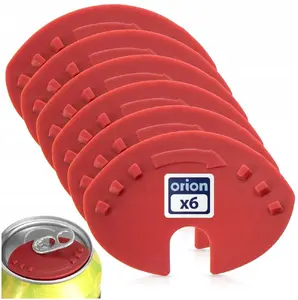 Can Opener 2-in-1 Ibili ORION set of 6 with protective cap, red