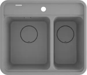 Granite kitchen sink 1.5-bowl Deante ZKM_S503, undermount/inset, single-lever tap not included