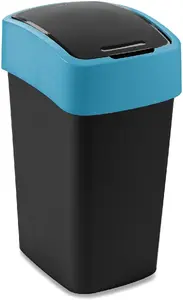 Мусорное ведро Keter Flip Bin 25 л — пластиковый контейнер с крышкой, чёрно‑синий