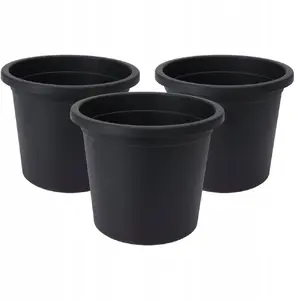 Vilde plastic round flower pots set, 3 pieces, 14.5 cm, model ORI_339511