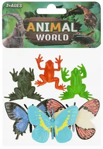 Soft Toy Set Mega Creative — Plush Butterfly and Frog, Pack of 6, Assorted Colors (model GY213C)