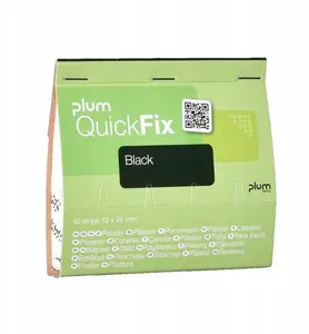 Plum QuickFix Black Fabric Plasters refill, 45 pieces, brand plum