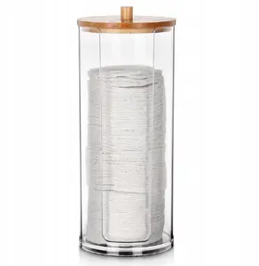 Pūderu spilventiņu trauks 5_five VILDE ar vāku — bambuss 7 x 18 cm