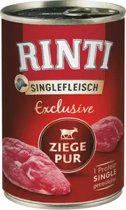 Консервы для собак RINTI Singlefleisch Exclusive Козлина для взрослых 400 г, лёгкое открытие, без сои, без искусственных красителей