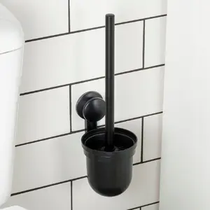 Toilet Brush Verk VILDE — Silicone Wall-Mounted Toilet Brush with Drip Tray, Black