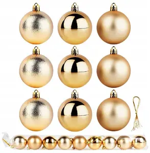 Vilde Christmas Tree Baubles VILDE Gold 6 cm set of 9 — glossy, matte and textured finishes
