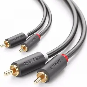 Кабель RCA (Cinch) UGREEN UGR314BLK — 2×RCA на 2×RCA, 1,5 м, чёрный