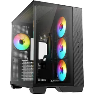 Computer Case Sharkoon Steel Shark with 2 Tempered Glass Panels, Black