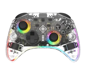 Game controller DELTACO GAMING Wireless transparent for Nintendo Switch 2 with C-button, RGB, Macro buttons
