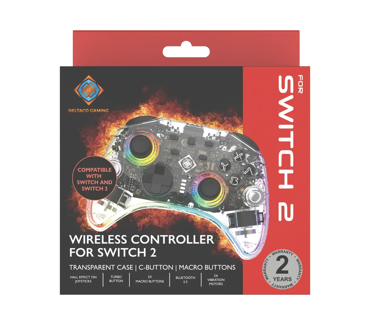 DELTACO GAMING Wireless transparent controller for Switch 2 Photo 7