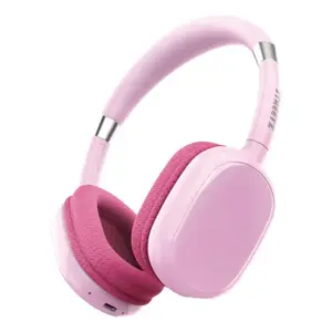 Kids Bluetooth plush headphones Streetz BT20-PNK with microphone, pink, wireless child headset