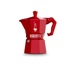 Moka pot BIALETTI Moka Exclusive Red — aluminium stovetop espresso maker