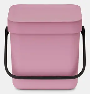 BRABANTIA Sort & Go 3 L Rectangular Recycled Plastic Waste Bin Pink