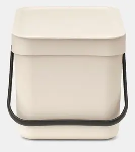 Trash bin BRABANTIA Sort & Go 6 L Rectangular — recycled plastic, Beige