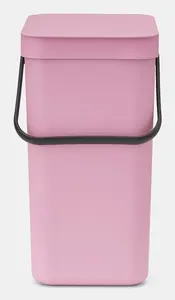 BRABANTIA Sort & Go 12 L Rectangular Recycled Plastic Waste Bin Pink