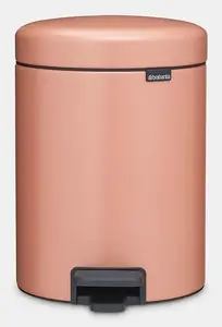 Trash bin BRABANTIA NewIcon 5 L Round Steel Gold, pedal-operated, 5 L capacity