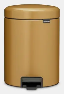 Trash bin BRABANTIA NewIcon 5 L Round Steel Gold, 5 L capacity, round steel housing
