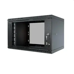 Шкаф стоечный 19" Stalflex S-RC19-6U-350GB-SP150M — 6U, глубина 350 мм, стеклянная передняя дверь, черный