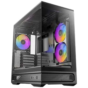 Datora korpuss Antec C2M ARGB Midi Tower, melns, atbalsta Micro-ATX un ITX mātesplates