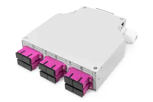 DIGITUS Fiber optic DIN rail box DN-963850-4, MM‑OM4, assembled with SC adapter and 2 m pigtail