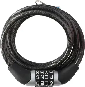 Замок-канат DUNLOP с кодовым замком, черный