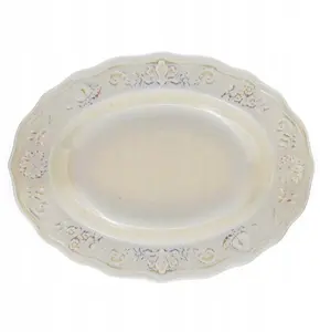 Oval Dinner Plate Verlo Poem Oat V-90405O-4 — ceramic oval plate 32x24 cm, oat