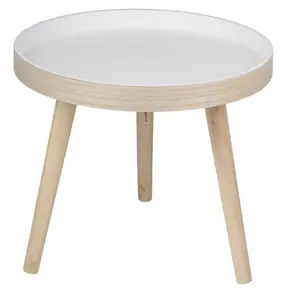 Coffee table Arti Casa Articasa round living room table 40×36 cm white / wood