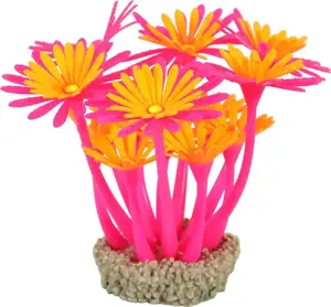 Akvārija rotājums ZOLUX FLOWERS 3 – fluorescējošs rozā-oranžs augs (mpn 355674)