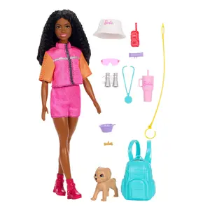 Fashion doll MATTEL Barbie “Brooklyn” Outdoor Adventures with 10+ camping-themed accessories and pet, multicolour