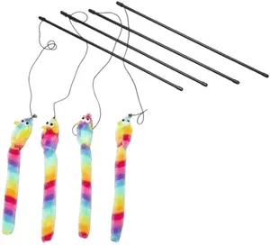 Cat toy fishing rod BEEZTEES model 430384 with long plush mouse 48 cm