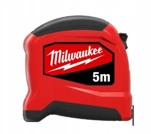 Tape measure Milwaukee 5 m Slim S5/19 II Gen, retractable measuring tape, 5m length, slim design