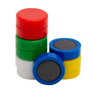 Craft magnet cube Q-Connect KF02637, round face Ø20 mm, height 6.5 mm, pack of 10, mixed colors