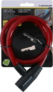 Spiral Bike Lock with Key DUNLOP 65 cm (red)