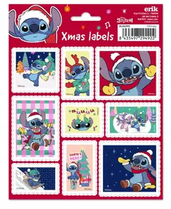 Uzlīmju komplekts STITCH Disney Stitch — pašlīmējošas Ziemassvētku uzlīmes, 18 gab.