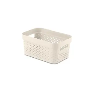 Storage box Curver Infinity Recycled 4.5L — plastic household container with ventilation holes, oasis white