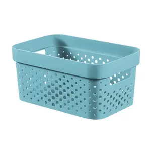 Storage box Curver Infinity Recycled 4.5L, plastic, blue, perforated design