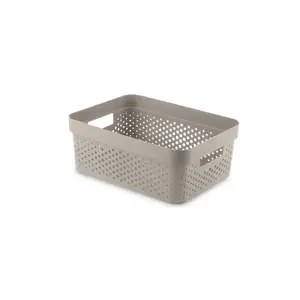 Storage Box Curver Infinity Recycled 11L – plastic open-top beige, ventilation holes