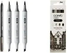 COPIC marker Ciao model 22075420, Shade Dark Warm Gray - alcohol-based dual-tip art marker