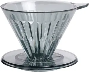 Timemore dripperis Crystal Eye 02 — plastmasas pour-over kafijas dripperis, Transparent Black, izmērs 02