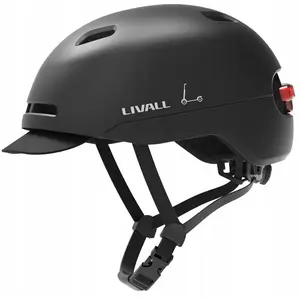 Pilsētas ķivere Livall modelis LIV_153886 54–58 cm ar LED gaismām un krišanas sensoru SOS, melna